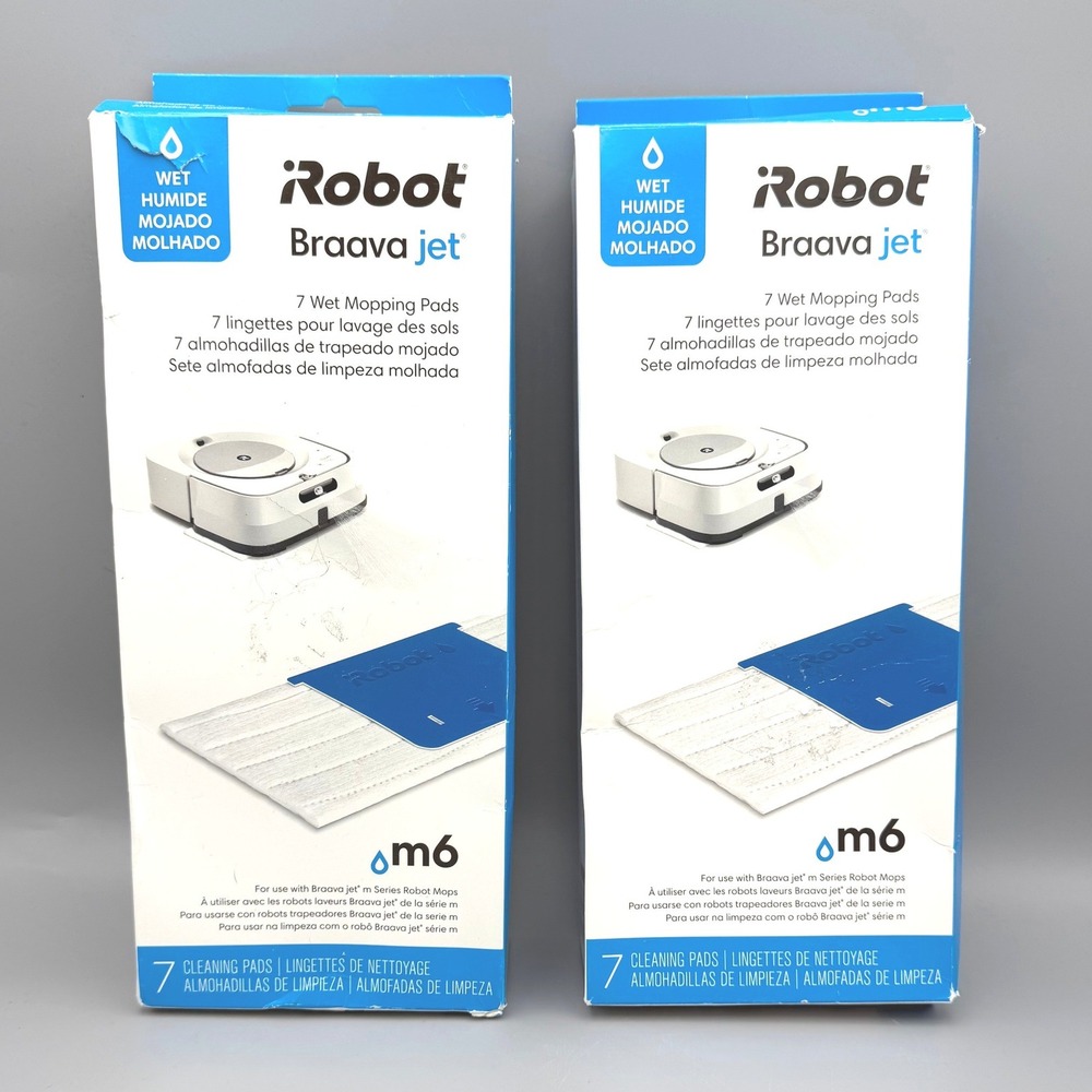iRobot Braava jet m6 Wet Mopping Pads 2 Bx- 12ct White Blue Replacement READ